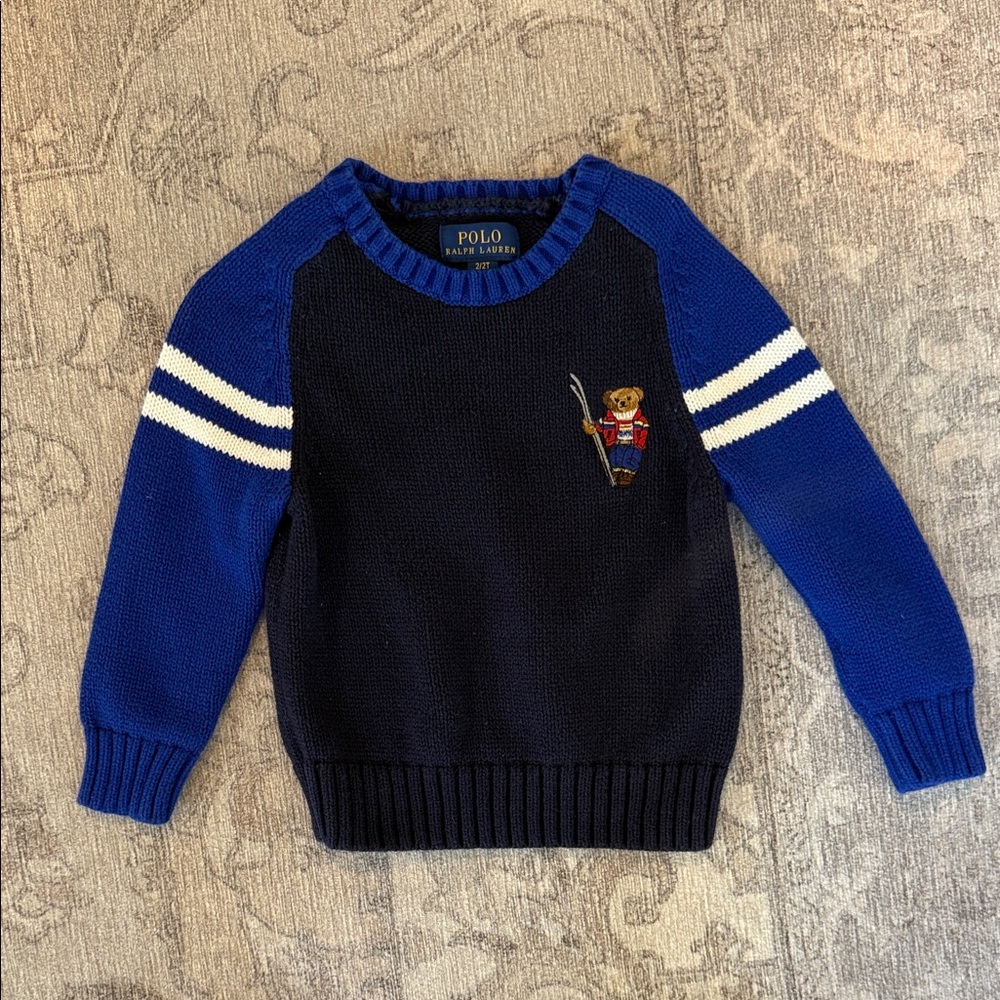 Polo by Ralph Lauren Kids Navy and Blue Polar Bear Ski Sweater